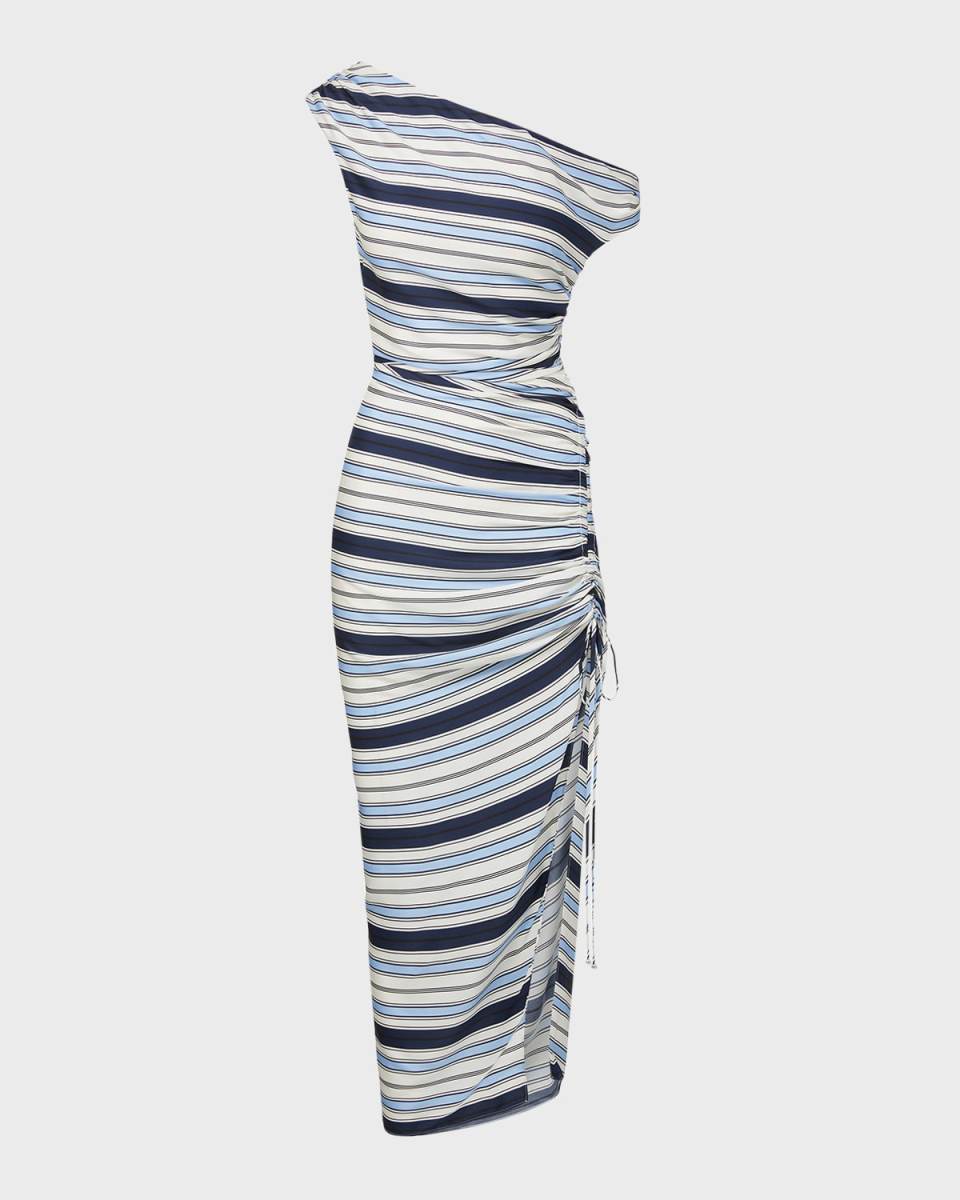 Kadie Striped Stretch-Silk Dress